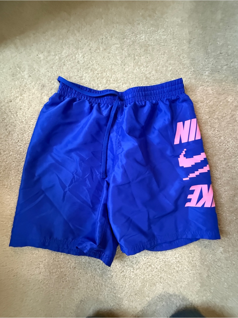 Nike Royal Blue Athletic Shorts with Pink Accent